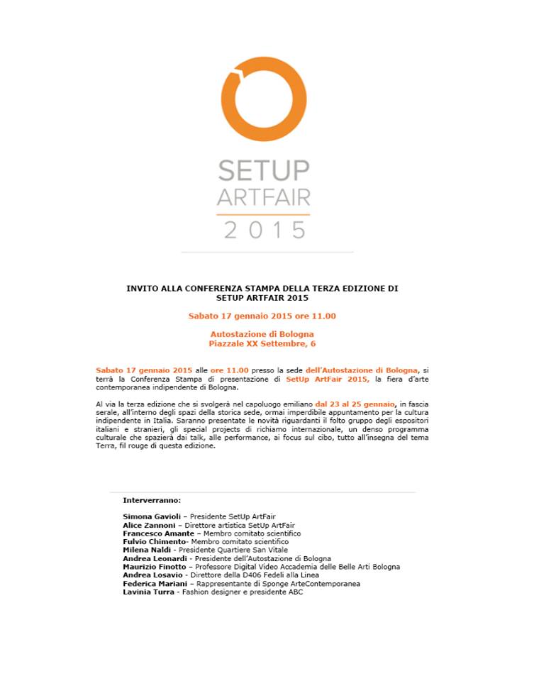Invito conferenza stampa SetUp Art Fair 2015